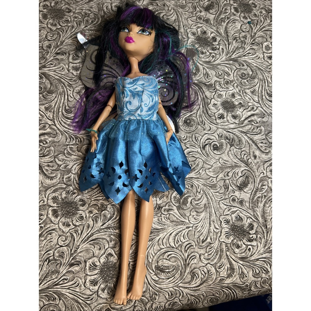 Monster High Doll Fairy‎ Blue Dress Purple Hair Articulated  Creepatria Cleo